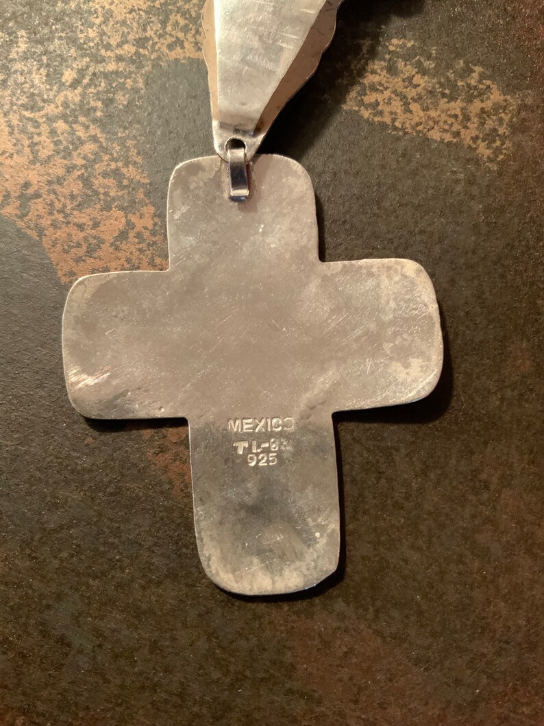 Vintage Taxco Mexico Sterling Silver Cross Pendant Beaded Necklace - Etsy