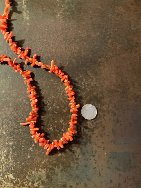 Natural Coral Necklace, Vintage Genuine Salmon Co… - image 2