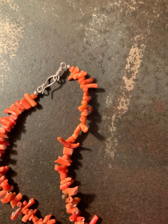 Natural Coral Necklace, Vintage Genuine Salmon Co… - image 3