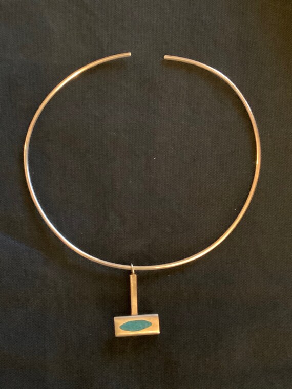 Flexible Mexico Turquoise Collar Necklace, Vintage