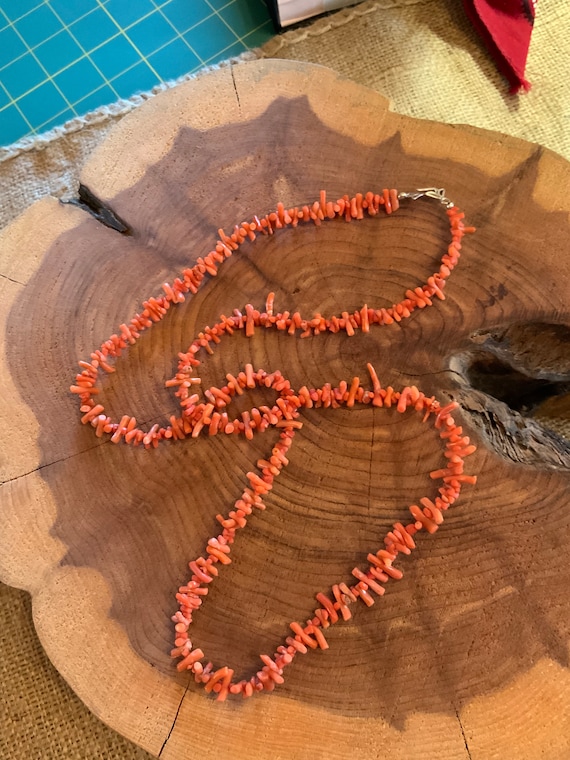 Genuine Coral Beaded Necklace, Antique Coral Oper… - image 6