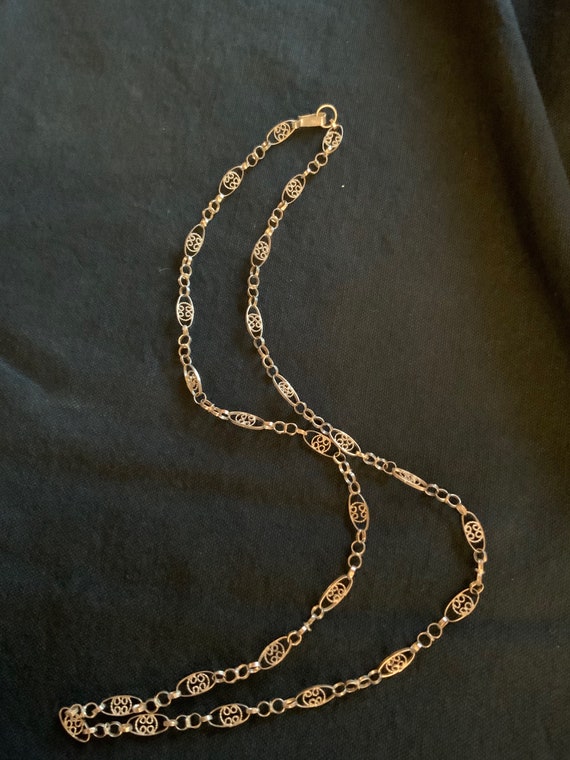 Mexico Filigree Handmade Chain Necklace, Vintage T