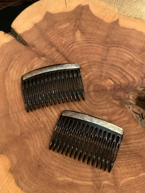 Navajo Stamped Hair Combs, 2 Vintage Stamped Ster… - image 4