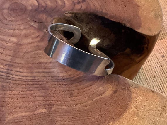 Taxco Mexico Sterling Cuff Bracelet, Handcrafted, Sterling Silver