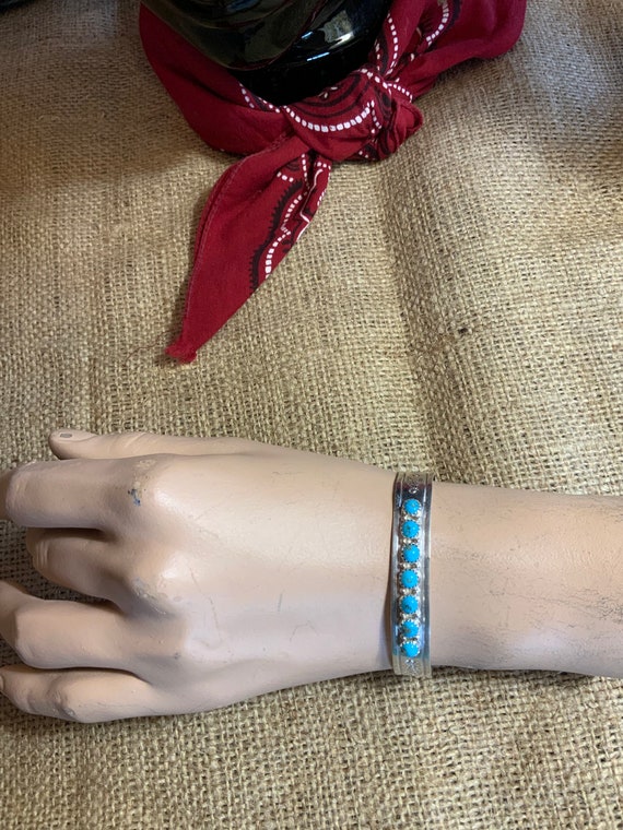 E Yazzie Turquoise Cuff Bracelet,Navajo E Yazzie … - image 6