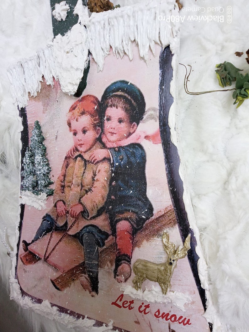 Wooden Snow Shovel Vintage Photo Christmas Decoration Etsy