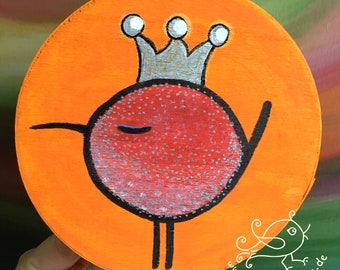 Birdie with crown, small mural collector's picture on cheese box