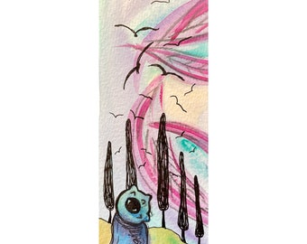 Landscape with Ghost – Bookmark Original Illustration