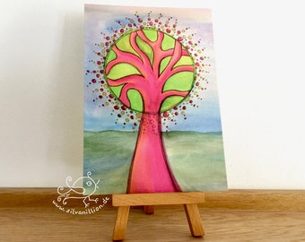 Postcard PINK TREE card greeting card