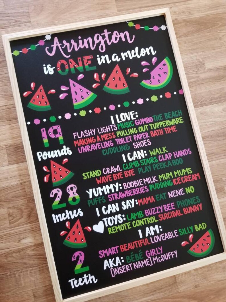 Download ONE IN A MELON 1st Birthday watermelon theme hand painted ...