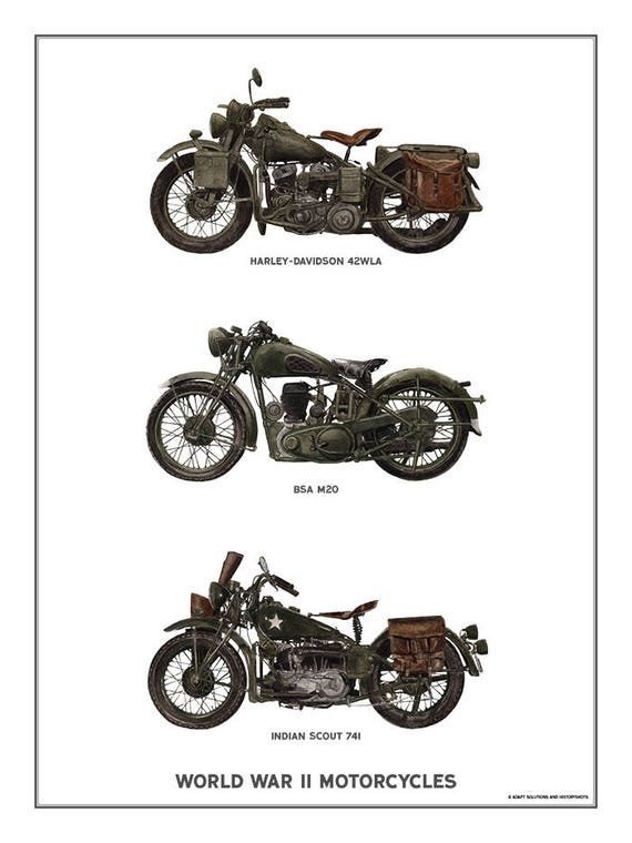 Famous World War II Motorcycles Harley-Davidson 42WLA BSA ...