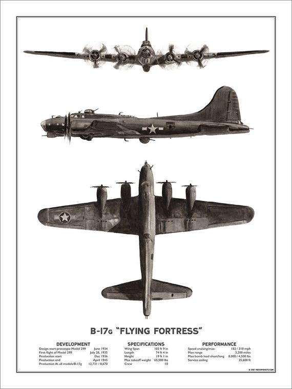 B 17g Flying Fortress Heavy Bomber Of World War Ii Etsy