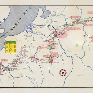 5th Armored Division Campaign Map - The Victory Division - US Army
