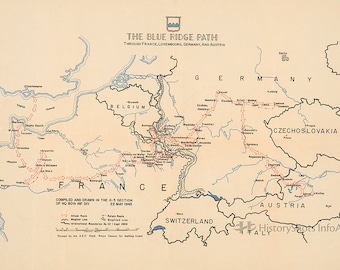 80th Infantry Division Campaign Map - The Blue Ridge Division - US Army