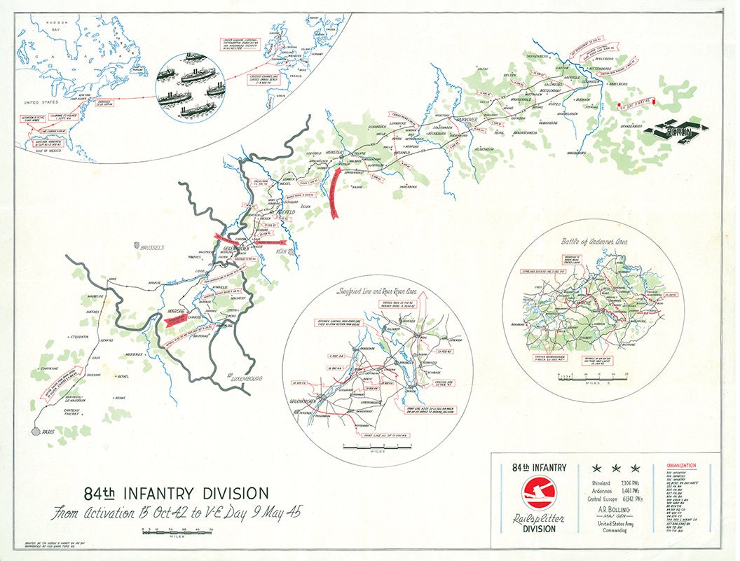 84th Infantry Division Campaign Map - the Railsplitters Division - US ...