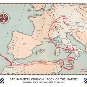 3rd Infantry Division Campaign Map - The Rock of the Marne - US Army