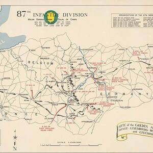 87th Infantry Division Campaign Map - The Golden Acorn Division - US Army