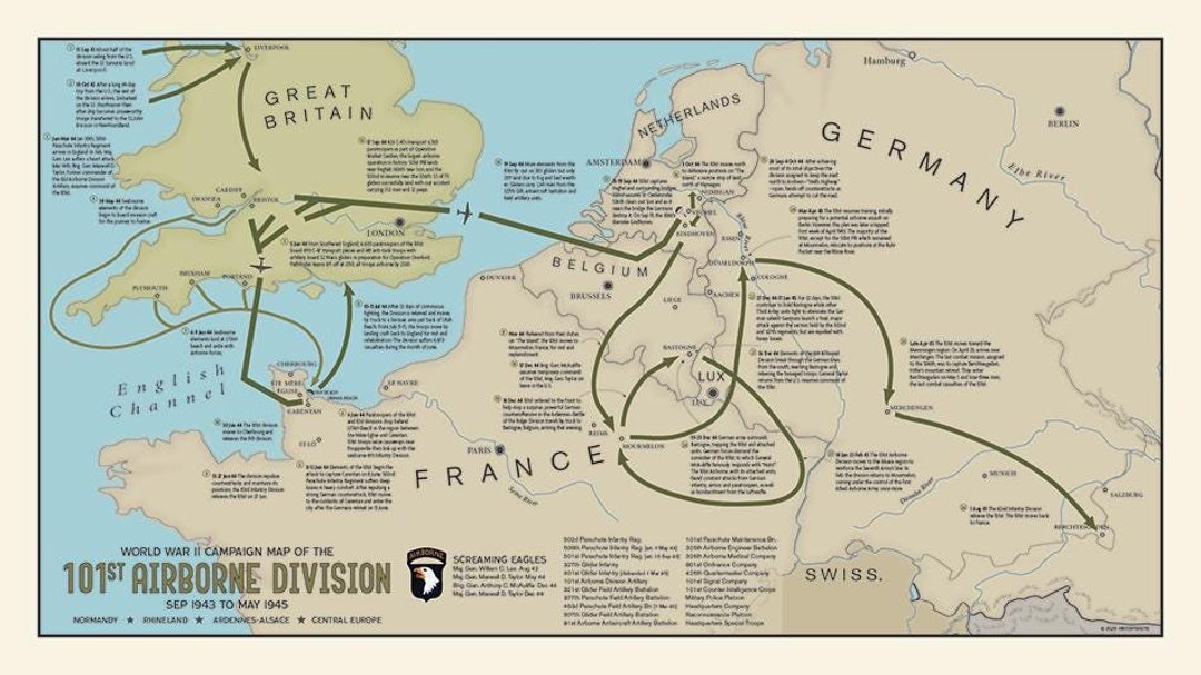 101st Airborne Division Campaign Map - Screaming Eagles Division - US ...
