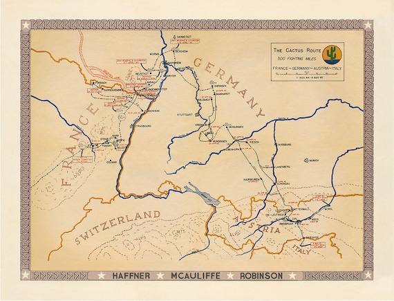 103rd Infantry Division Campaign Map - The Cactus Division - US Army - Etsy  sterreich