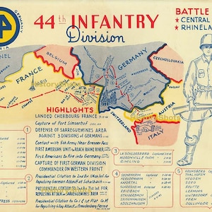 44th Infantry Division Campaign Map - World War II - US Army