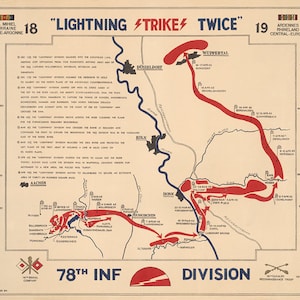 78th Infantry Division Campaign Map - The Lightning Division - US Army
