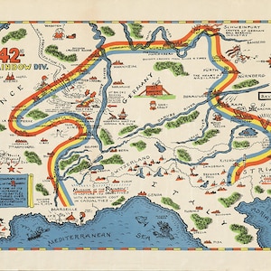 42nd Infantry Division Campaign Map - Rainbow Division - US Army
