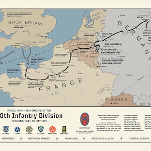 World War II Movements of the 30th Infantry Division - Old Hickory