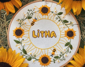 Litha Embroidery Hoop | Summer Solstice Pagan Decor