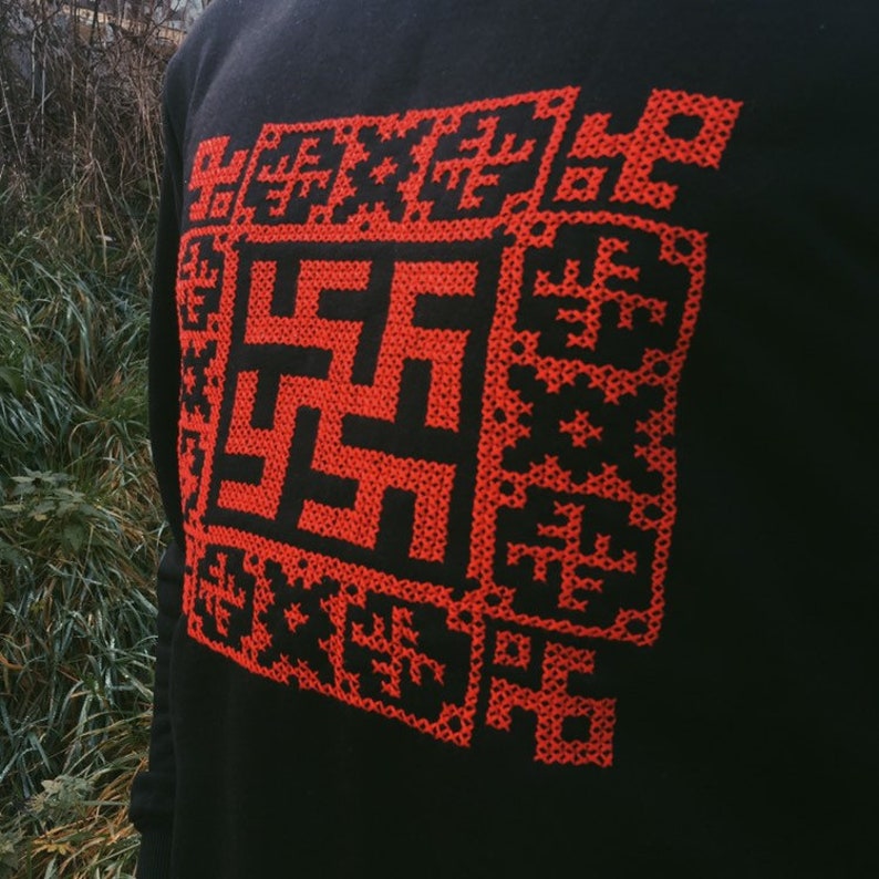 Sweatshirt with pagan Slavic embroideryOdalOthala