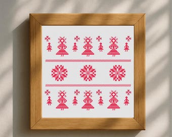 PDF cross stitch embroidery pattern Makosh / Mokosha Slavic Pagan Goddess DIY Tutorail Ukrainian