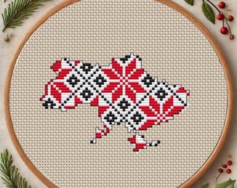 DIY embroidery / PDF pattern cross stitch of Ukraine / Ukrainian folk embroidery / Slava Ukraine
