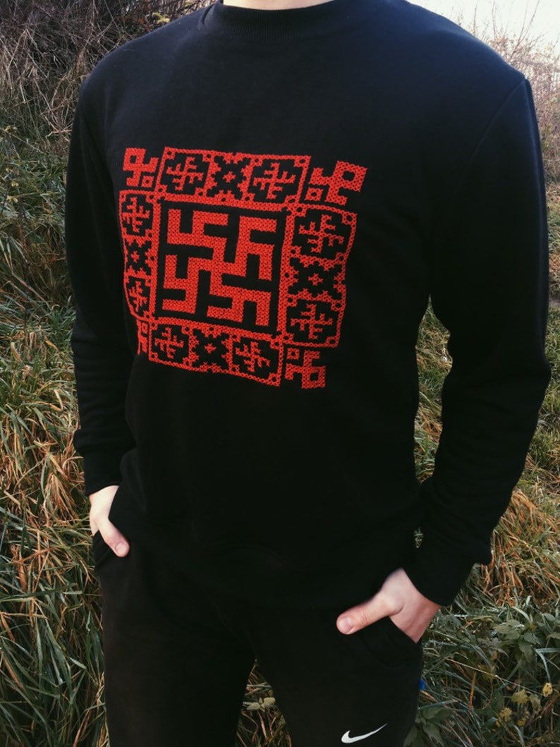 Sweatshirt with pagan Slavic embroideryOdalOthala