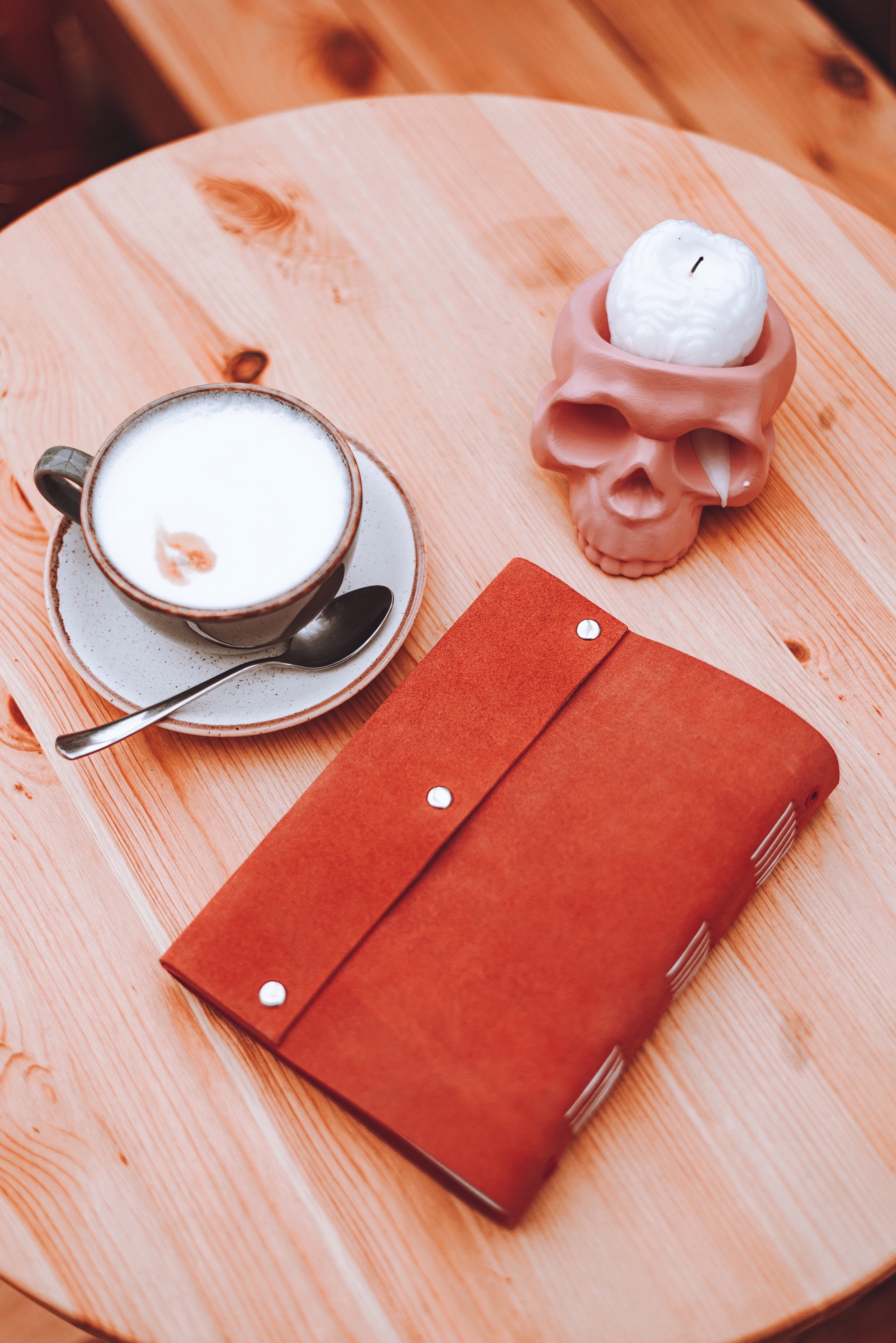 Red Suede Leather Notebook Journal Etsy