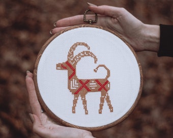 Yule goat embroidery/ Yule bock/ God Jul/ Julbocken