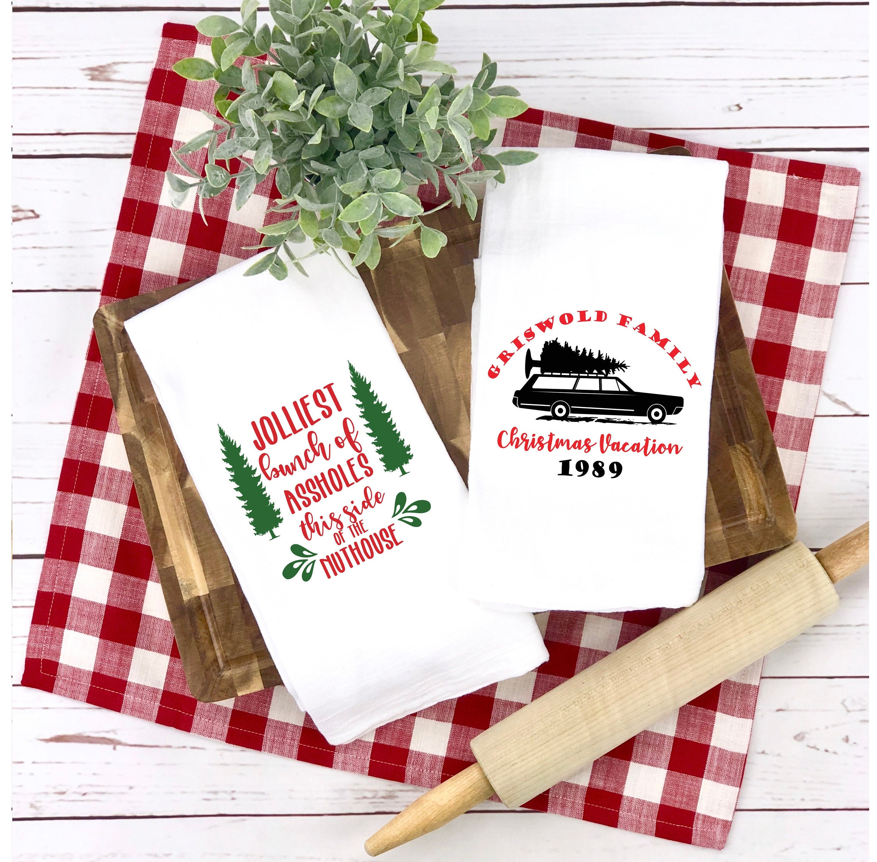 Christmas Vacation Decorations, Funny Christmas Kitchen Towel, Griswold  Family Cousin Eddie Christmas Vacation Gifts, Holiday Bathroom Decor, White