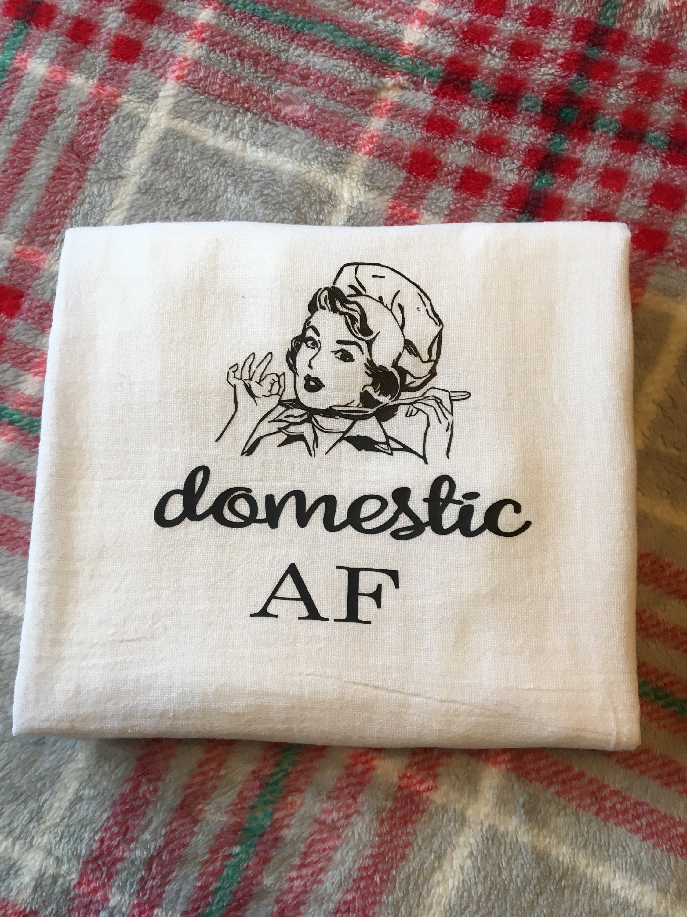 Domestic AF funny kitchen towelfunny flour sack  Etsy