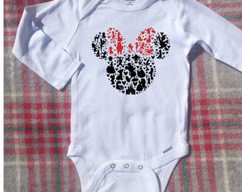 Minnie Mouse Silhouette bodysuit featuring Disney characters/baby bodysuits Minnie Mouse/ Disney Minnie Mouse bodysuits for babies/ Minnie