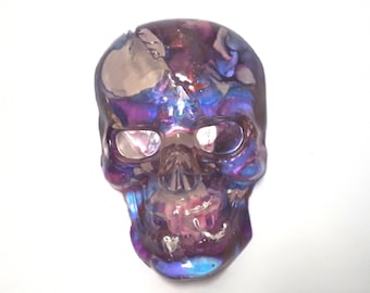 Abstract Resin Wall Skull: Pastel Ink Gothic Home Decor