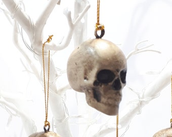 Hanging Skull Bauble, Christmas Tree Skull decor, Halloween Skulls