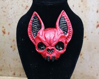 Bat Head Brooch, Devil Bat Pin Badge