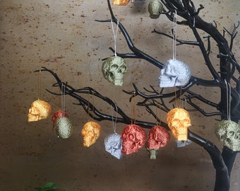 3D printed Skull baubles, Celtic Style Skull baubles, Halloween baubles