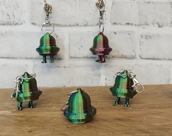 UFO Keyring, Alien Spaceship Keyring, UFO Bag Charm, UFO key Fob