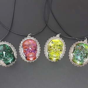 Skull Resin Necklace, Skull Pendant