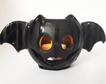 Bat Tea Light Candle Holder, Halloween Bat