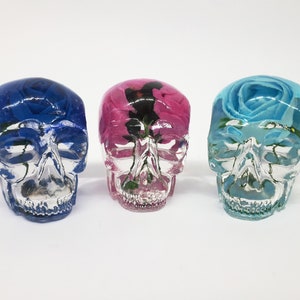 Skull Ornament, Resin skull,  Rose Skull,