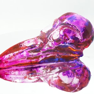 Crow Skull, Solid Resin & Ink Crow Skull