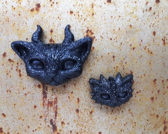 Faun Kitty Magnet Set: Hand Cast Resin Fridge Decor