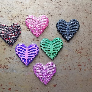 Rib Cage Heart Magnet: Glitter Resin Valentine Decor