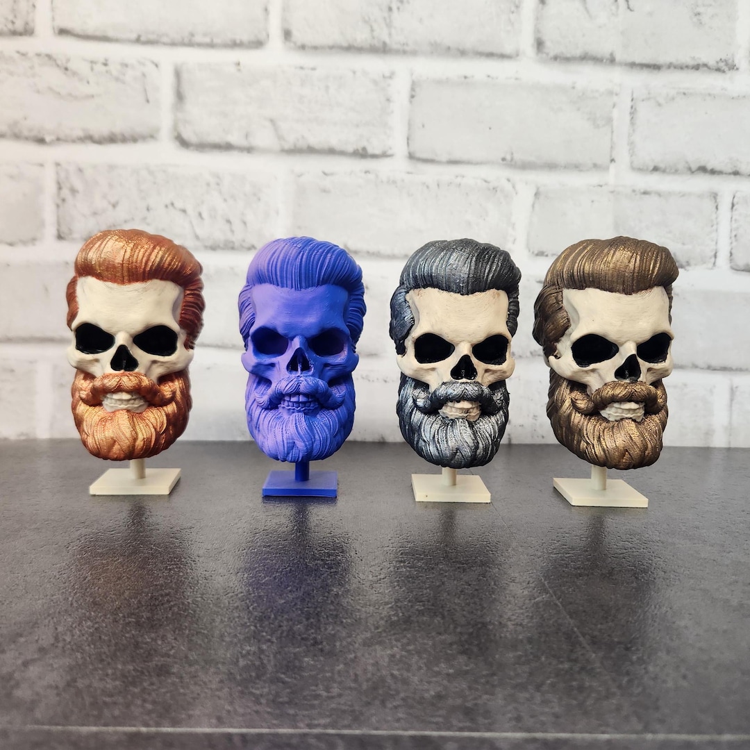3D Printed Skull, Bearded Skull - Etsy