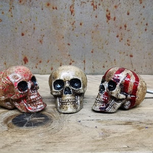 Large Skull Knobs, Blood Drip Skull Knobs, Blood Splatter Skull Knobs